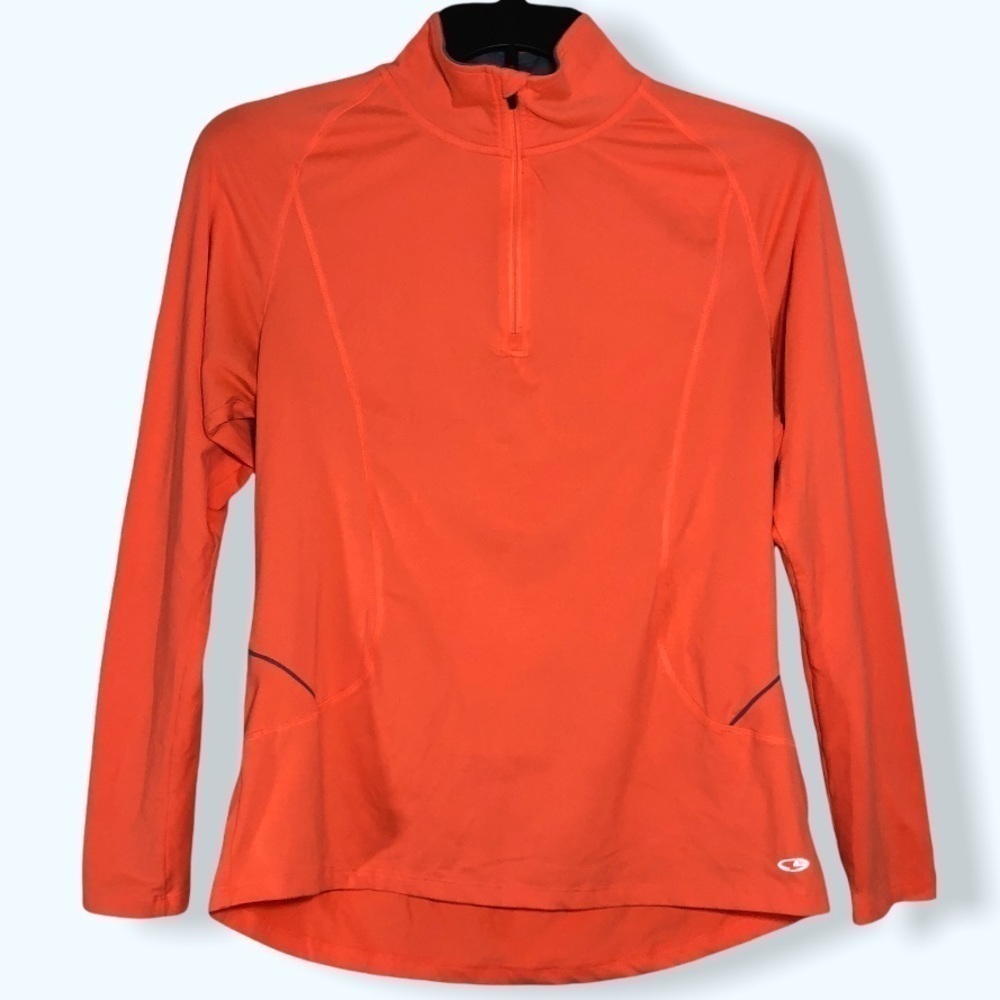 Champion Orange Semi-Fitted Athletic Jacket Sz Lg